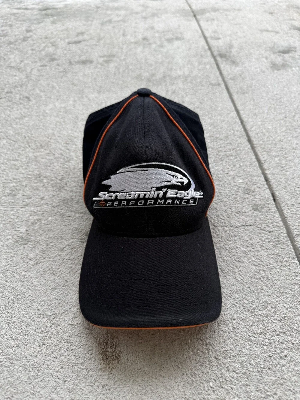 Harley-Davidson Screamin' Eagle Performance Black Orange Hat Cap S/M